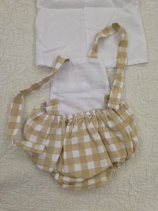 Conjunto Peto Ranita Vichy y Camisa