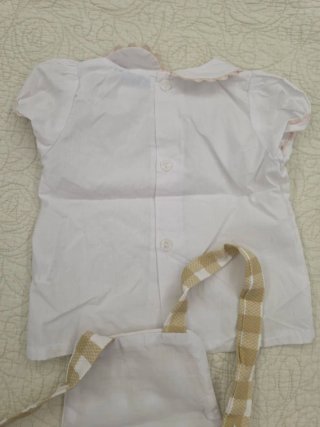 Conjunto Peto Ranita Vichy y Camisa