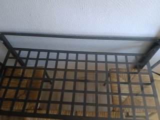 Comedor hierro y vidrio con 4 sillas