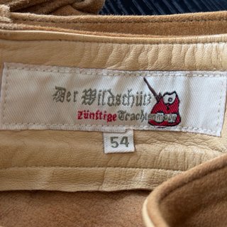 Lederhosen Auténtico Piel Ante Hombre Talla 54