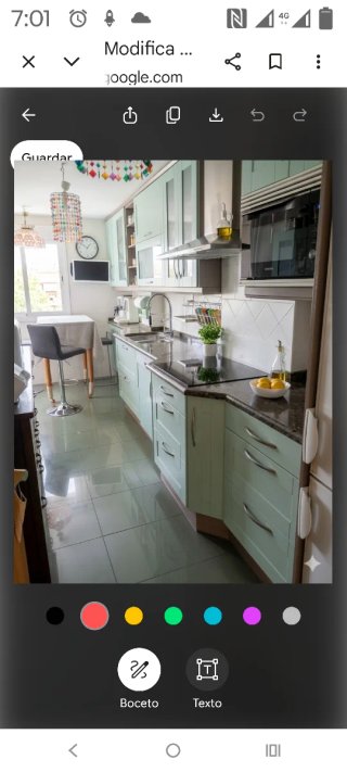 Mesa cocina cristal y acero + 4 sillas