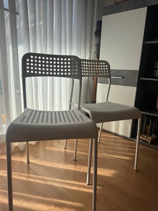 2 Sedie IKEA ADDE Grigio Chiaro