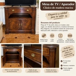Se vende mesa mueble auxiliar de estilo clásico.