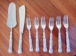 Set 6 forchette dessert con paletta e coltello