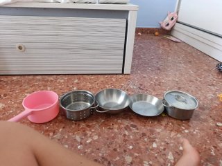 Cocina de juguete de madera y plástico
