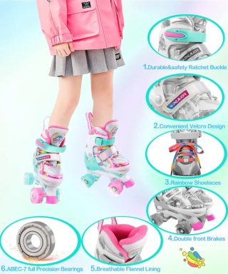 Patines infantiles unicornio con luces