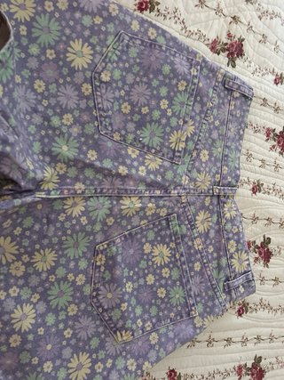 Shorts Zara Estampado Flores Morado