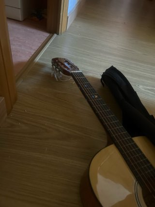 Guitarra acústica con funda