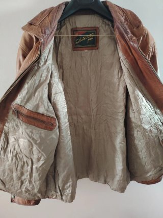 Chaqueta de Piel Marrón Auténtica