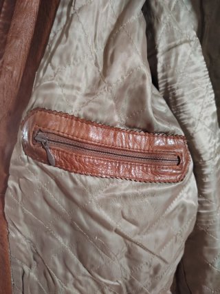 Chaqueta de Piel Marrón Auténtica