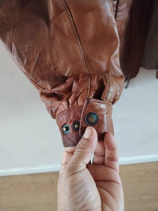 Chaqueta de Piel Marrón Auténtica