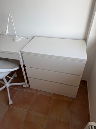 Cómoda Malm 3 cajones blanca