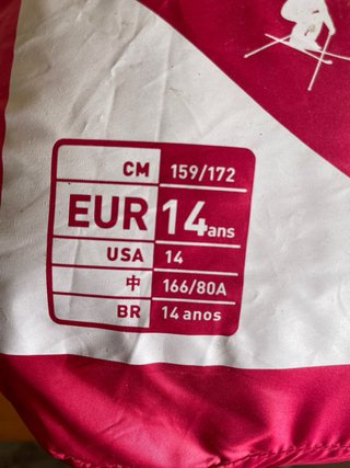 Anorak acolchado Wedze rojo