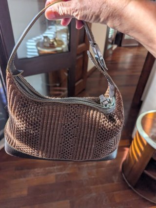 Borsa Hogan mini marrone intrecciata