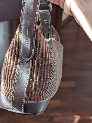 Borsa Hogan mini marrone intrecciata