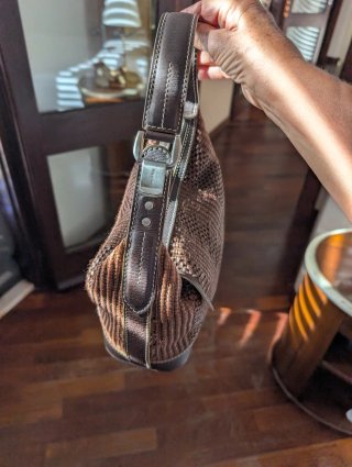 Borsa Hogan mini marrone intrecciata
