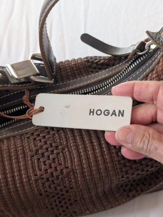 Borsa Hogan mini marrone intrecciata
