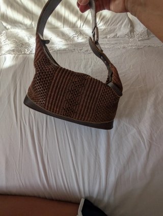 Borsa Hogan mini marrone intrecciata