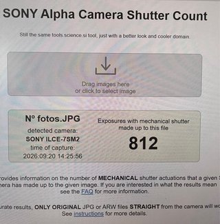 Cámara Sony Alpha 7S II, 812 disparos.