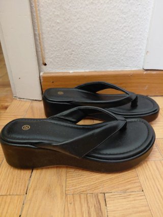 Sandalias de cuña negras talla 35