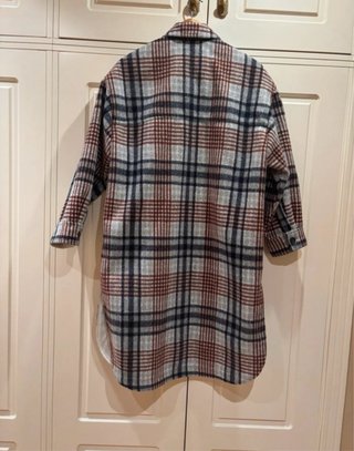 Abrigo sobrecamisa cuadros oversize