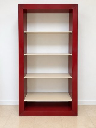 Estantería Librería Roja y Beige