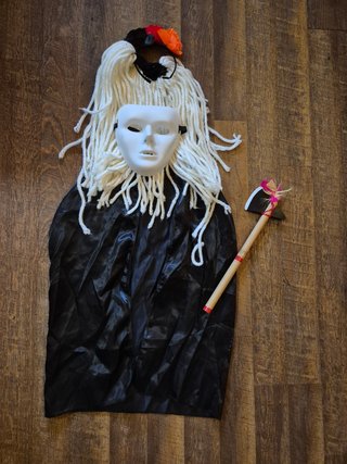 Disfraz Halloween Máscara Negra Hacha