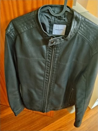 Chaqueta de piel Jack & Jones Negra