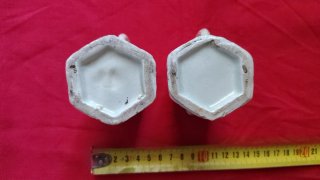Conjunto 2 jarras cerámica floral antiguas