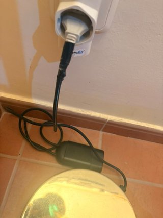 Lampada da terra dorata e verde