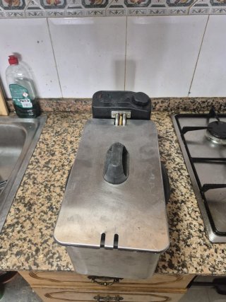 Freidora de aceite negra