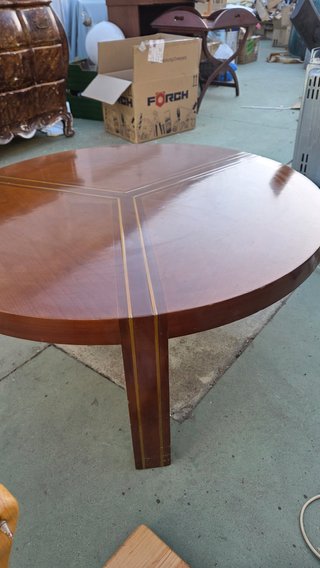 Mesa baja redonda vintage de madera
