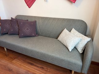 Sofá Cama Gris Tela