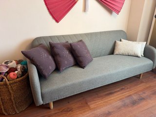 Sofá Cama Gris Tela