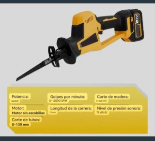 Sierra Sable Eléctrica Recargable (2 Baterías)