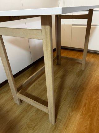 Escritorio plegable blanco y madera 100x60
