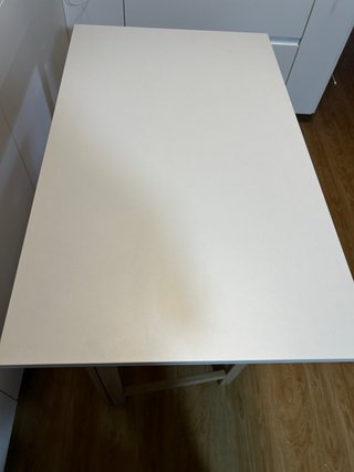 Escritorio plegable blanco y madera 100x60