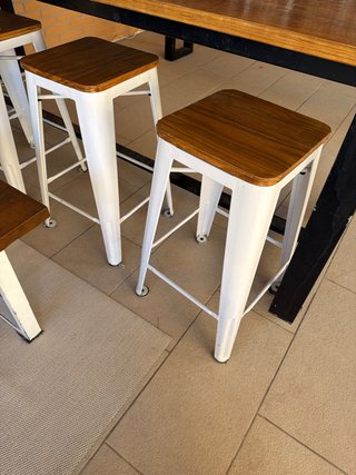 4 Taburetes Madera y Hierro