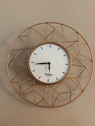 Reloj de Pared Dorado Geométrico