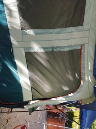 Carpa plegable azul y verde
