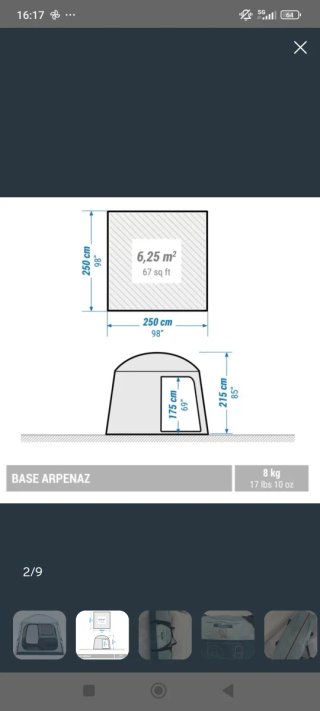 Carpa plegable azul y verde