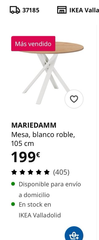Mesa redonda Ikea blanca