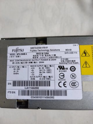 Alimentatore Fujitsu 250W NPS-250MB A S26113-E5