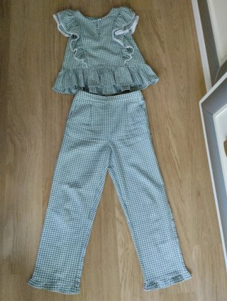 Conjunto niña Coconut pantalón y camisa cuadros