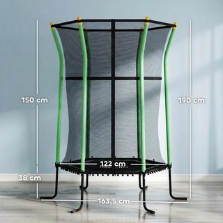 Cama Elástica Infantil con Red 122cm Verde