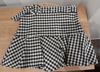 Falda pantalón Zara cuadros blanco y negro