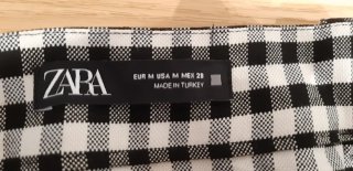 Falda pantalón Zara cuadros blanco y negro