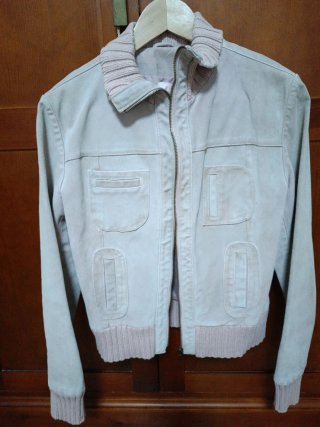 Chaqueta Stradivarius Beige/Rosa Talla L