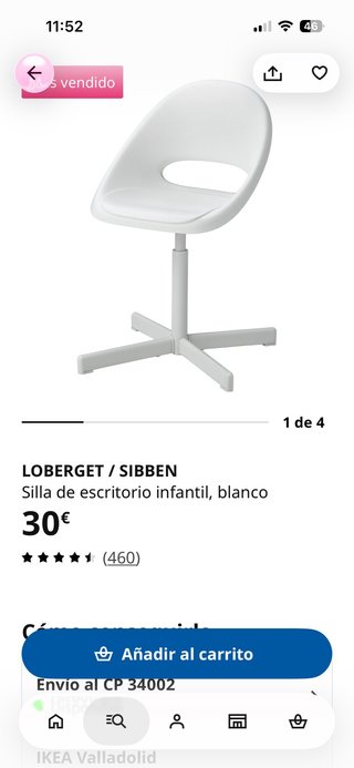 Silla de escritorio infantil Loberget/Sibben