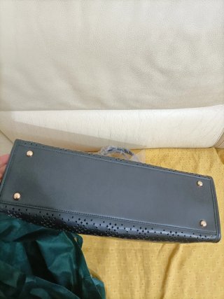 Borsa shopper nera traforata